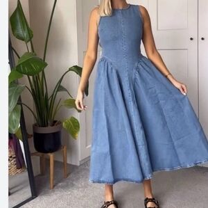 H&M Blue Denim Maxi Dress XL